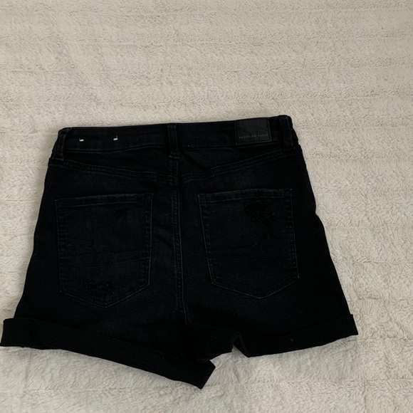 American Eagle High Waisted Black Denim Shorts - Picture 2 of 3